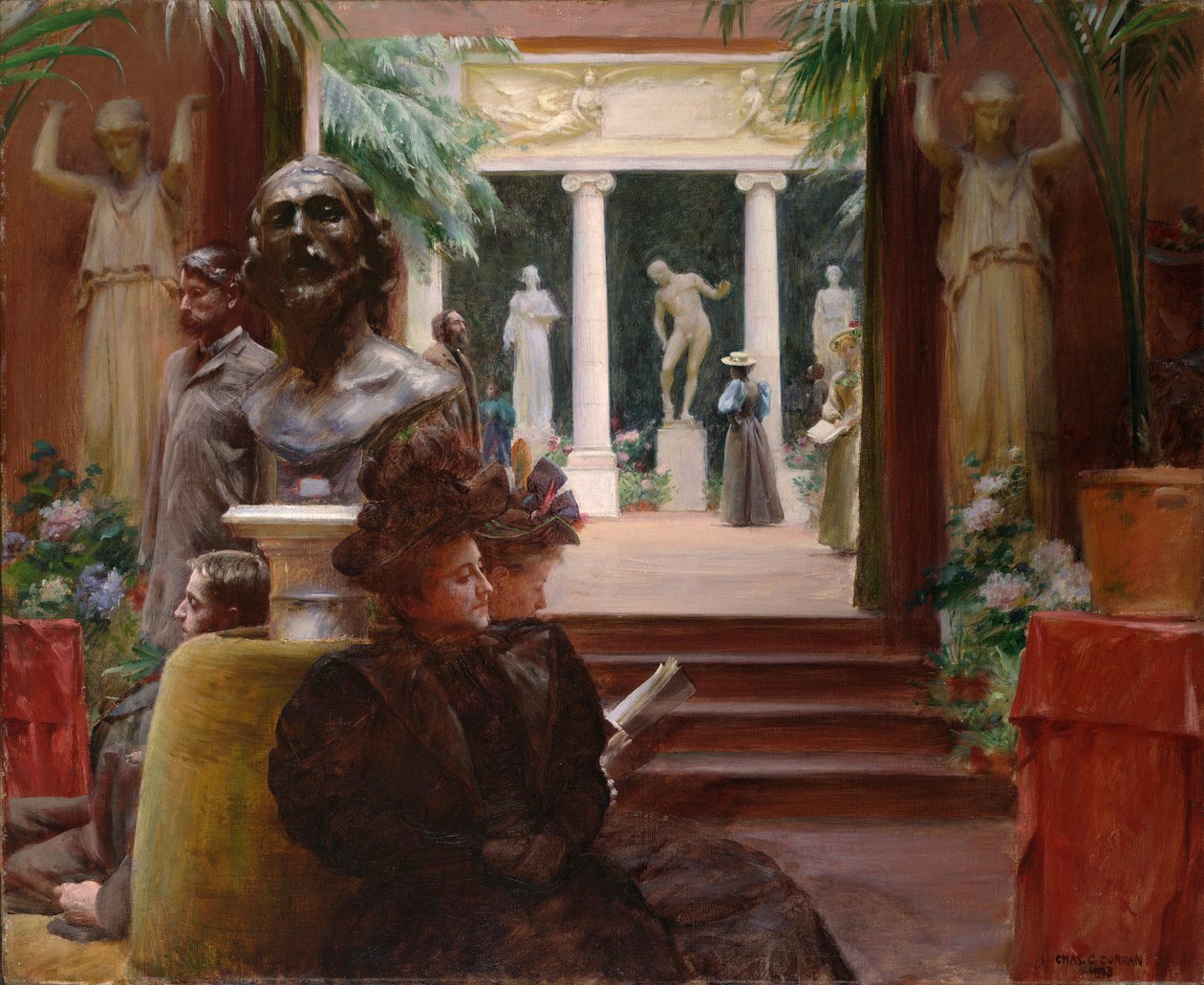 Op de Beeldhouwwerk Tentoonstelling door Charles Courtney Curran