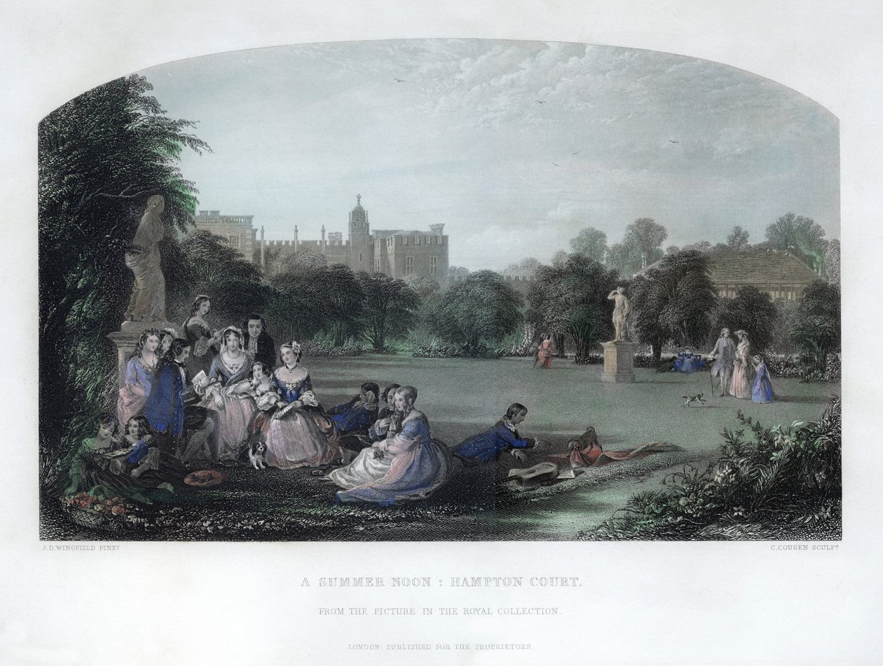 Een zomermiddag: Hampton Court door Charles Cousen