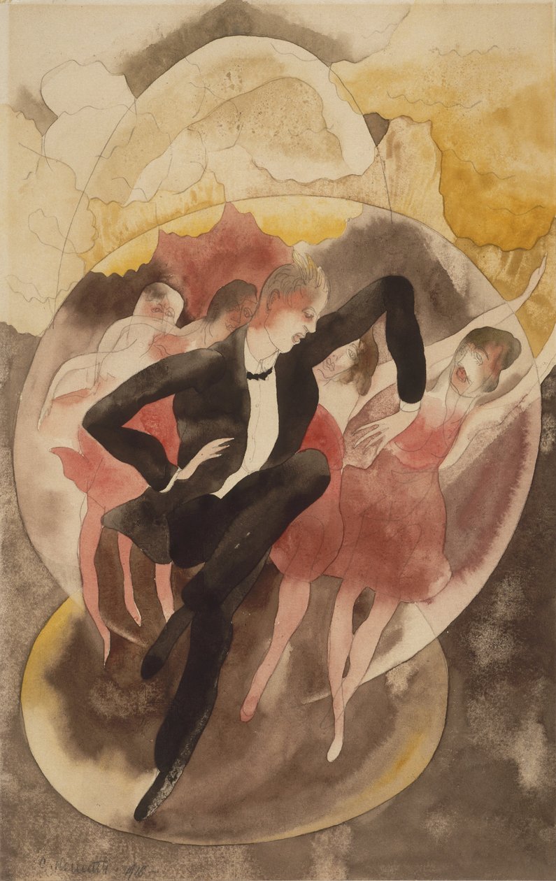 In Vaudeville (danseres met koor) door Charles Demuth