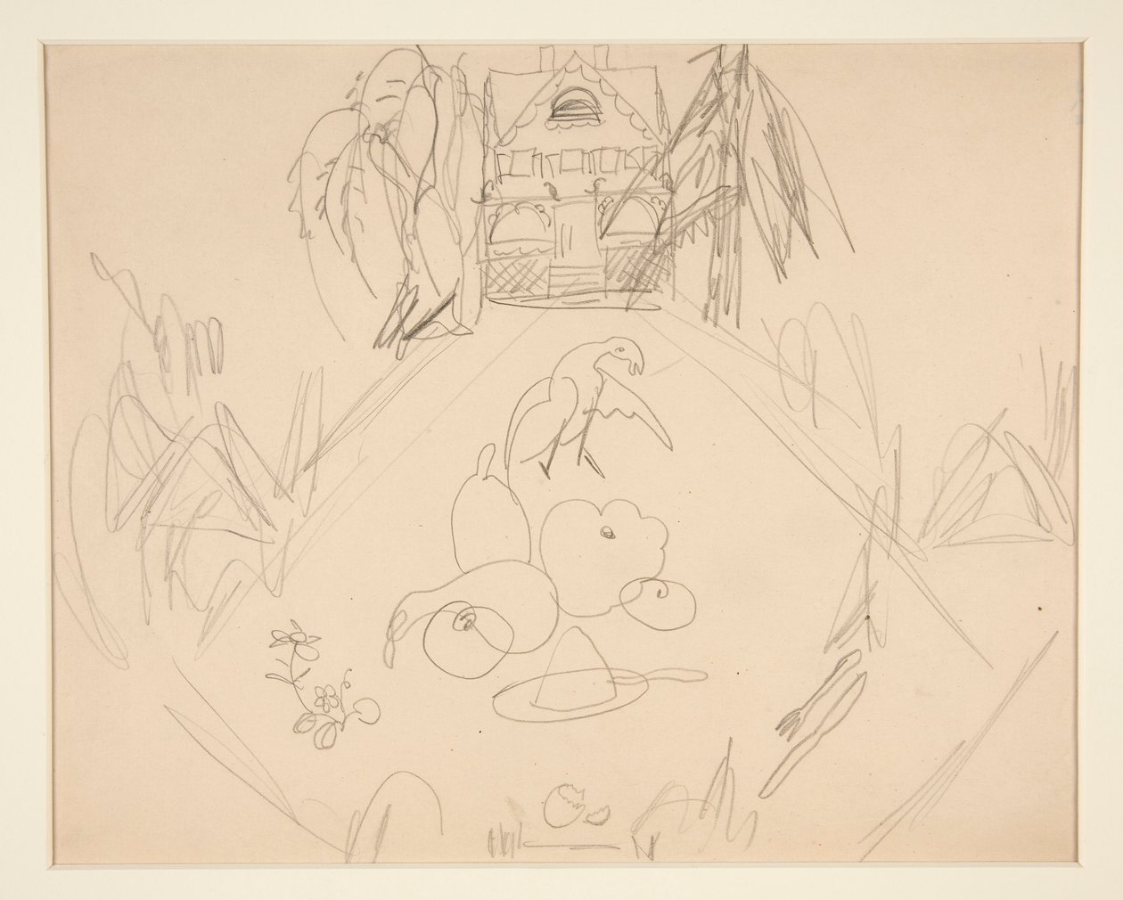 Zonder titel [duiven, fruit, groenten, huis, geschreven notities] door Charles Demuth