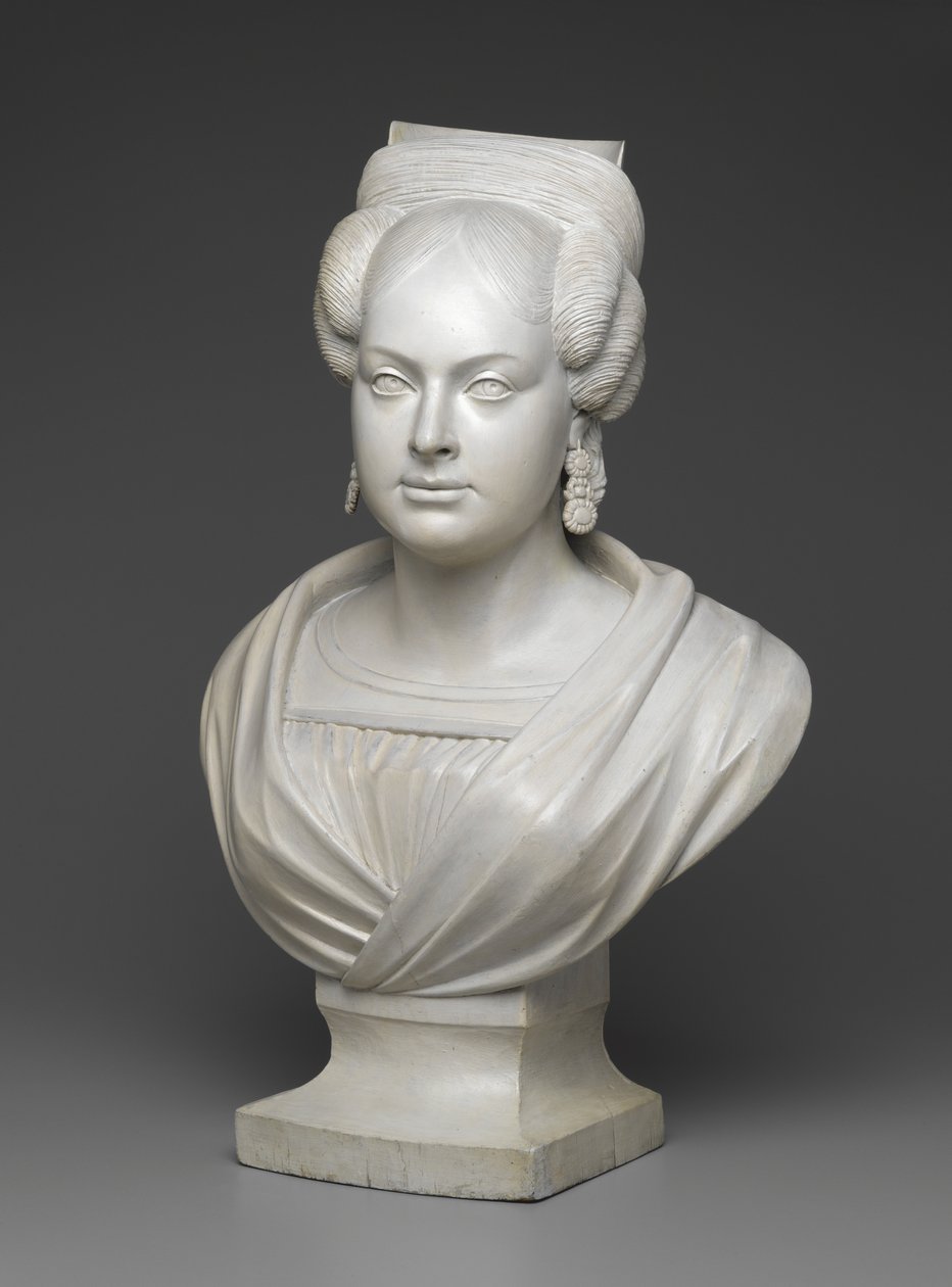 Mevrouw Charles Dodge, c.1830-40 (beschilderd hout) door Charles Dodge