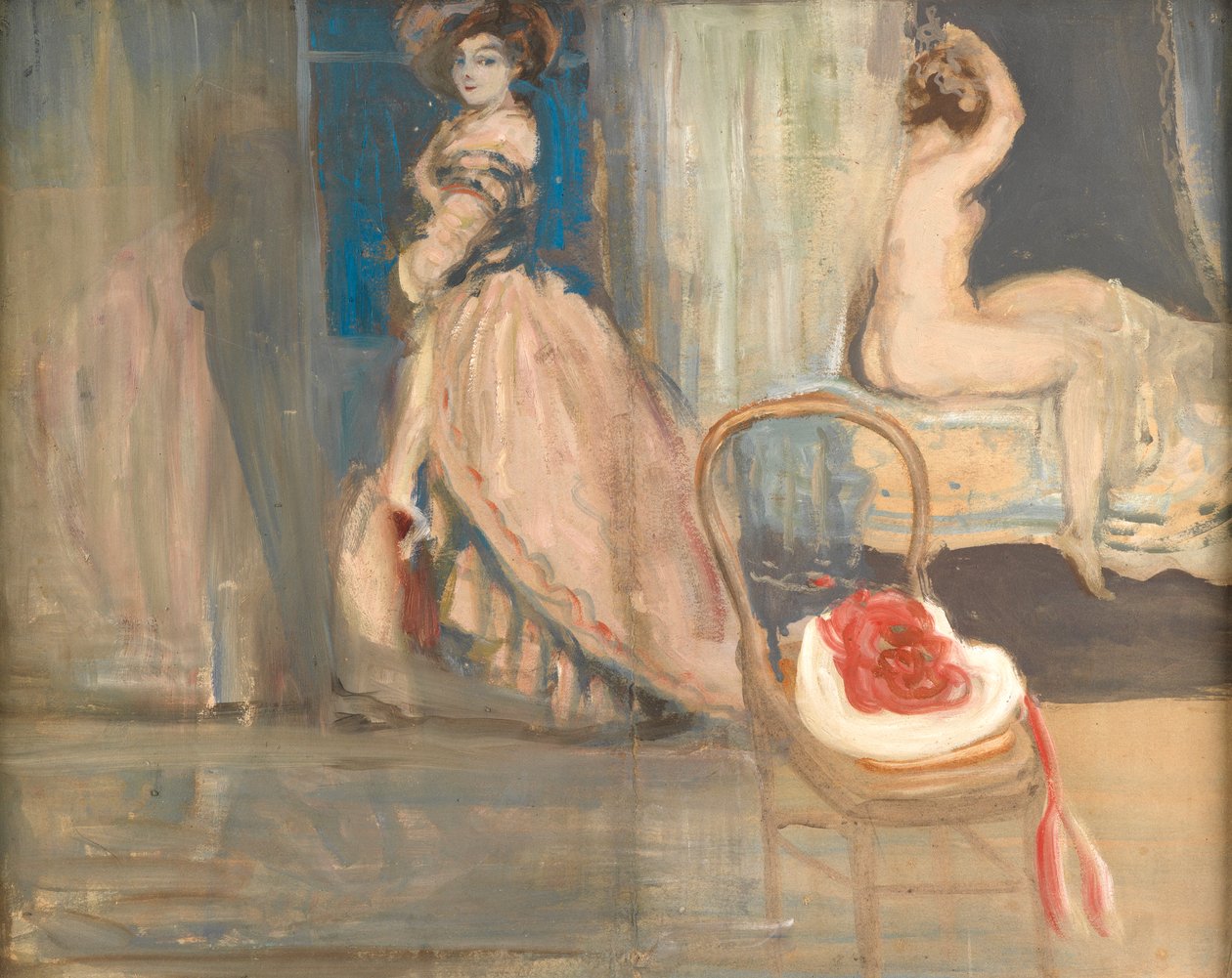 De Rode en Witte Hoed door Charles Edward Conder