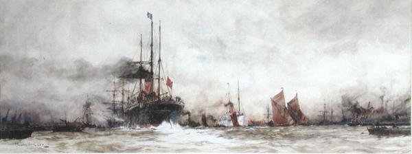 De Theems bij Blackwall Reach door Charles Edward Dixon
