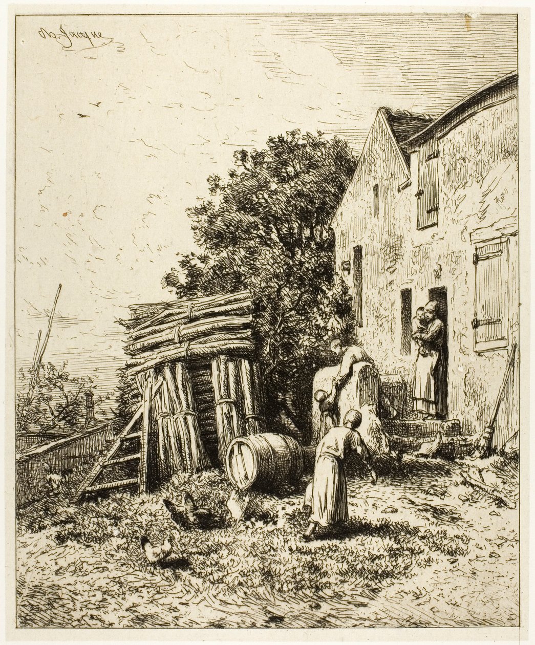 Een Rustieke Woning door Charles Emile Jacque