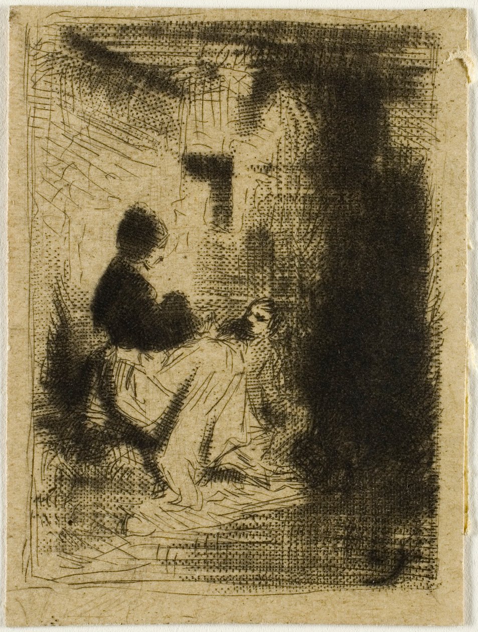 Een vrouw en haar kind door Charles Emile Jacque
