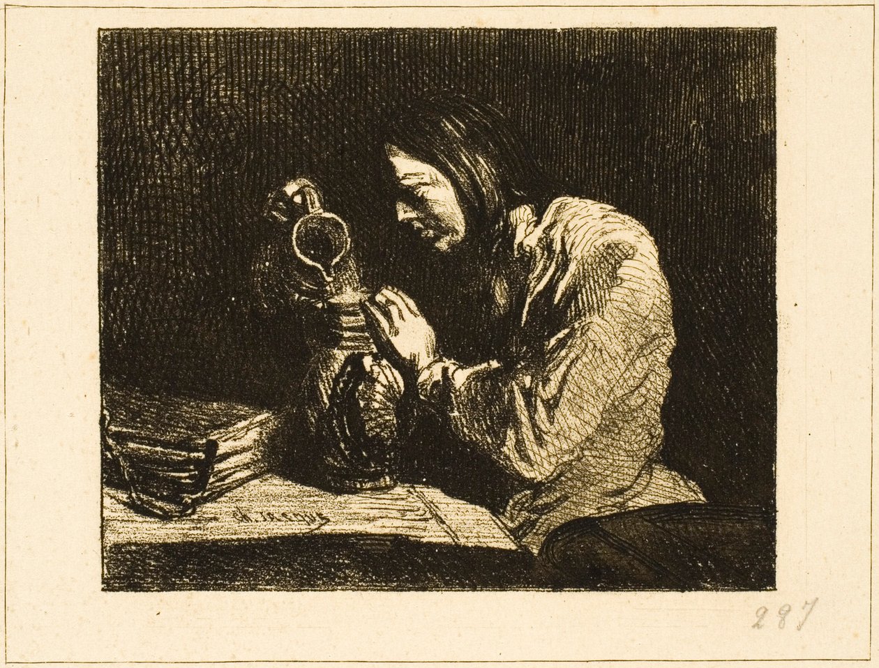 Buste van een Man door Charles Emile Jacque