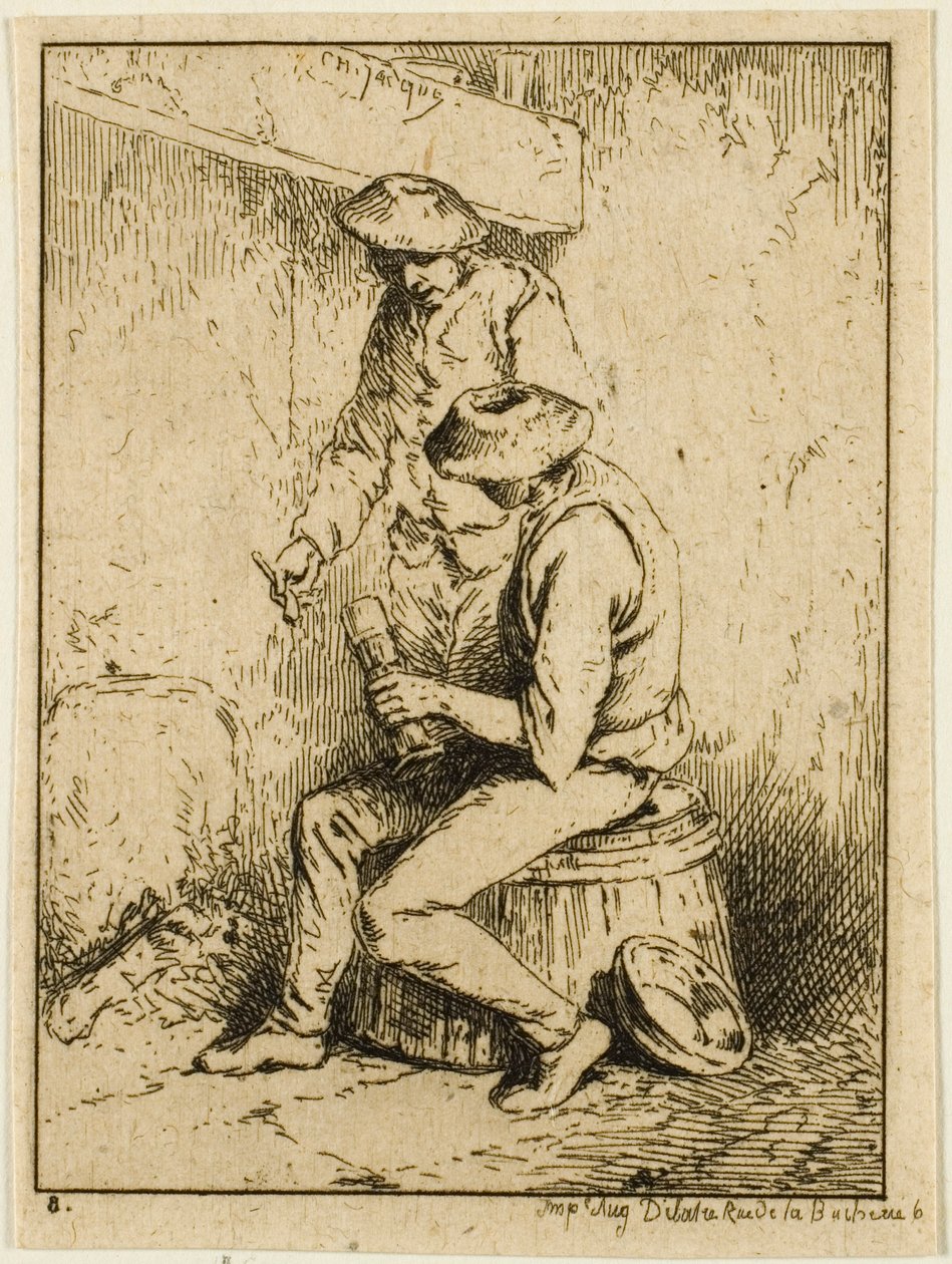Drinkers door Charles Emile Jacque