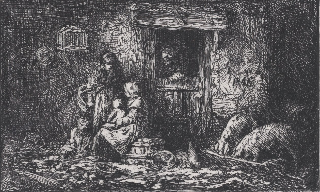 Poort naar de boerderij, ca. 1850 door Charles Emile Jacque