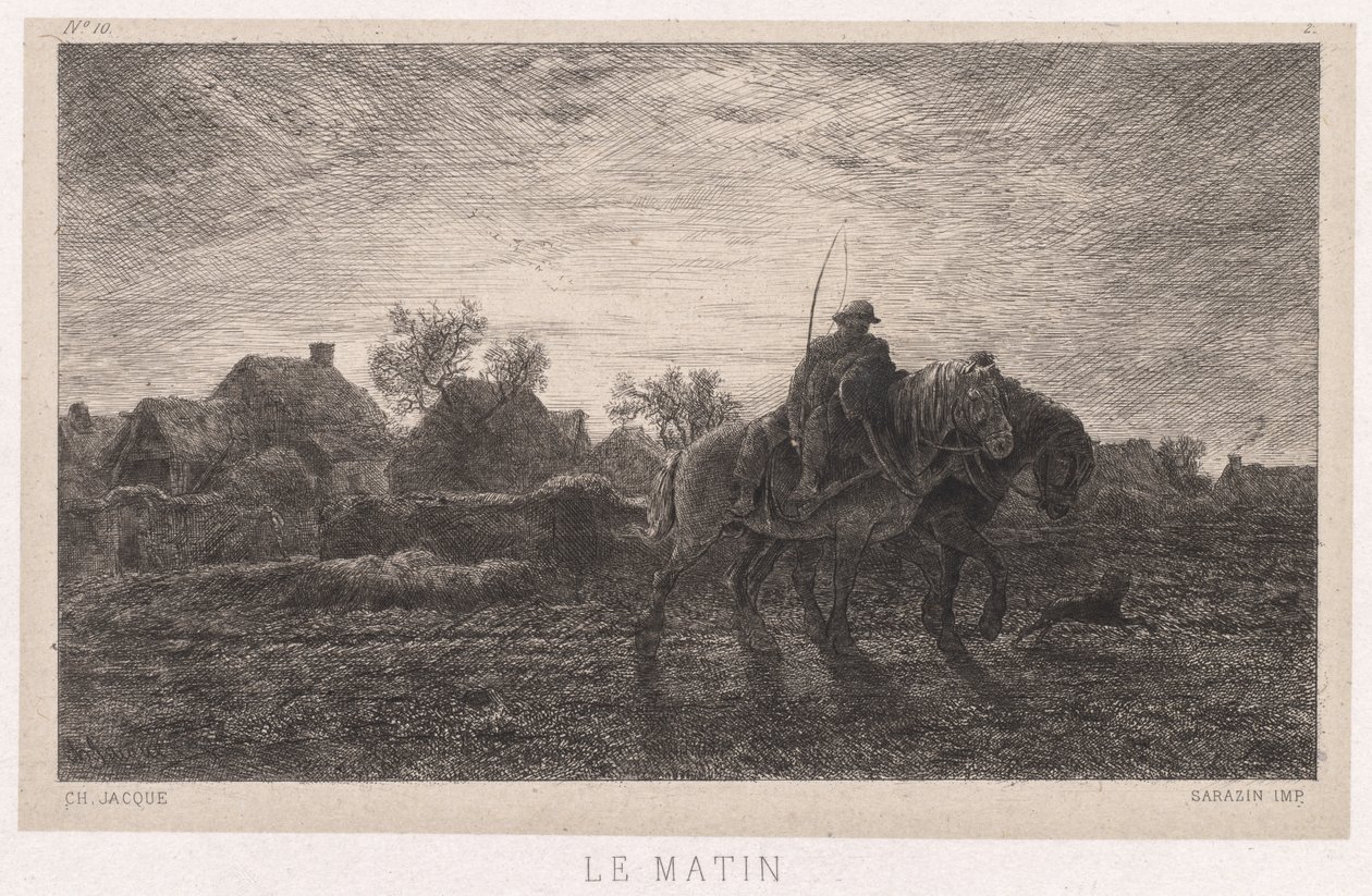 Ochtend door Charles Emile Jacque