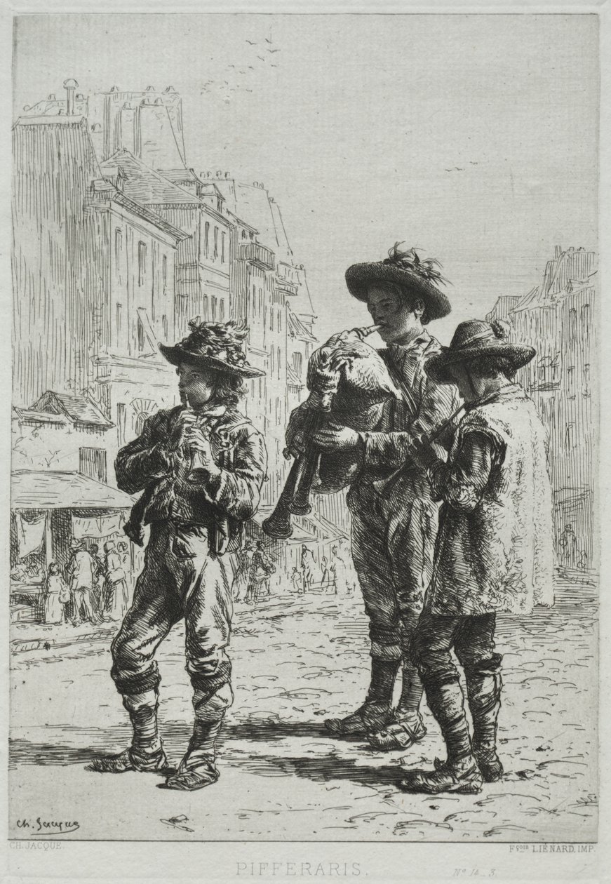 Pifferaris door Charles Emile Jacque