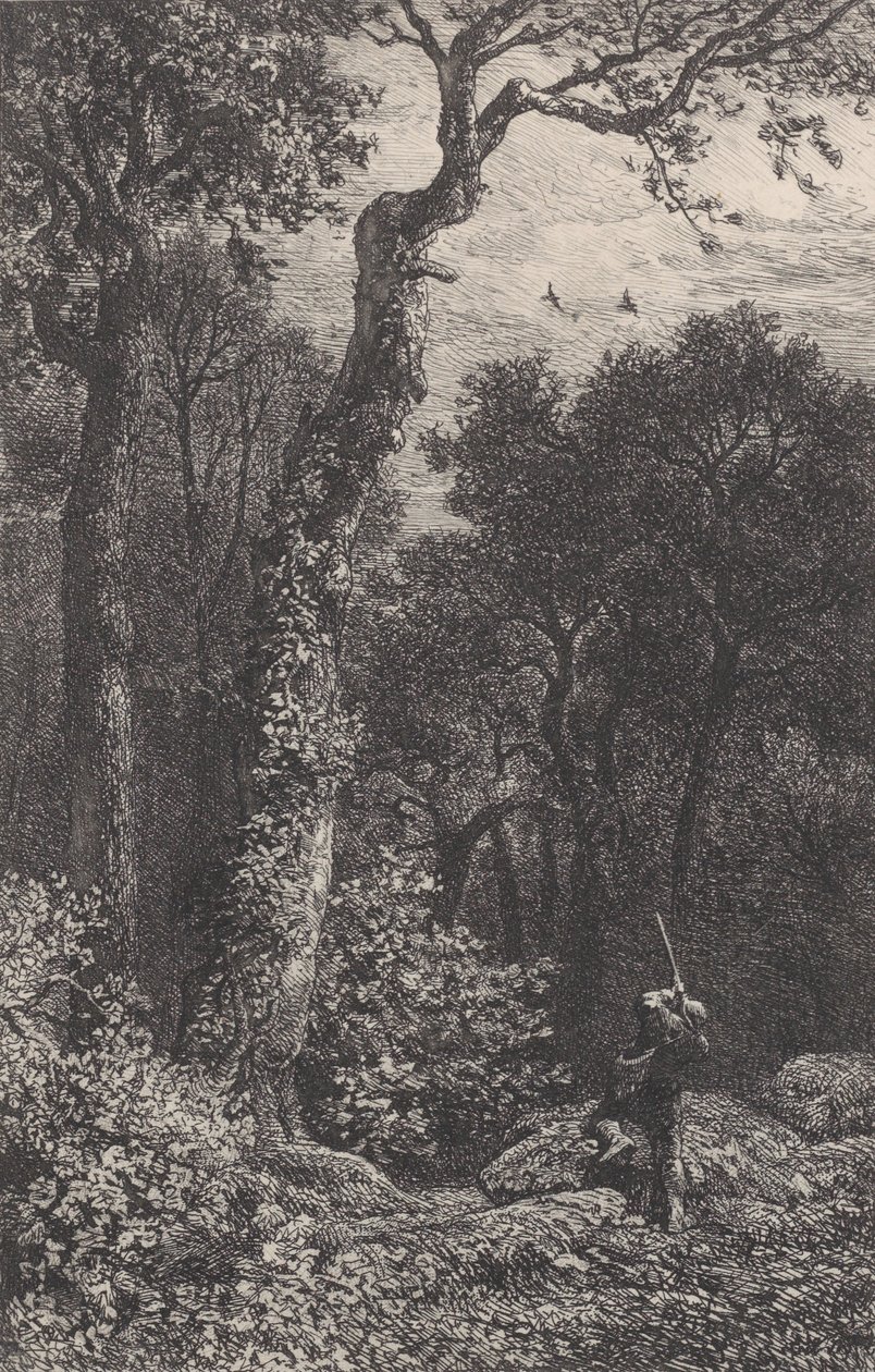 Het Schieten van een Houtsnip door Charles Emile Jacque