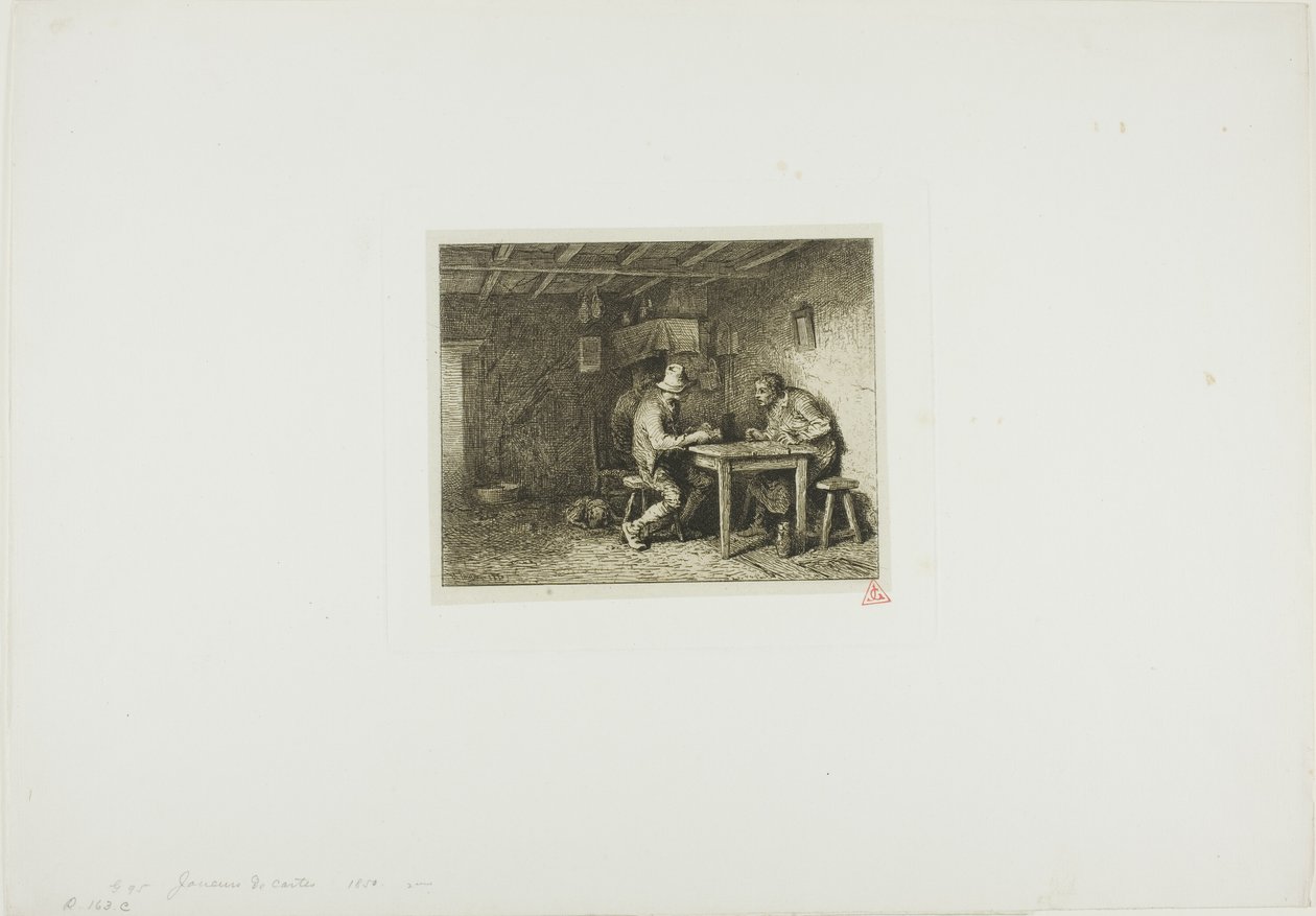 De kaartspelers door Charles Emile Jacque