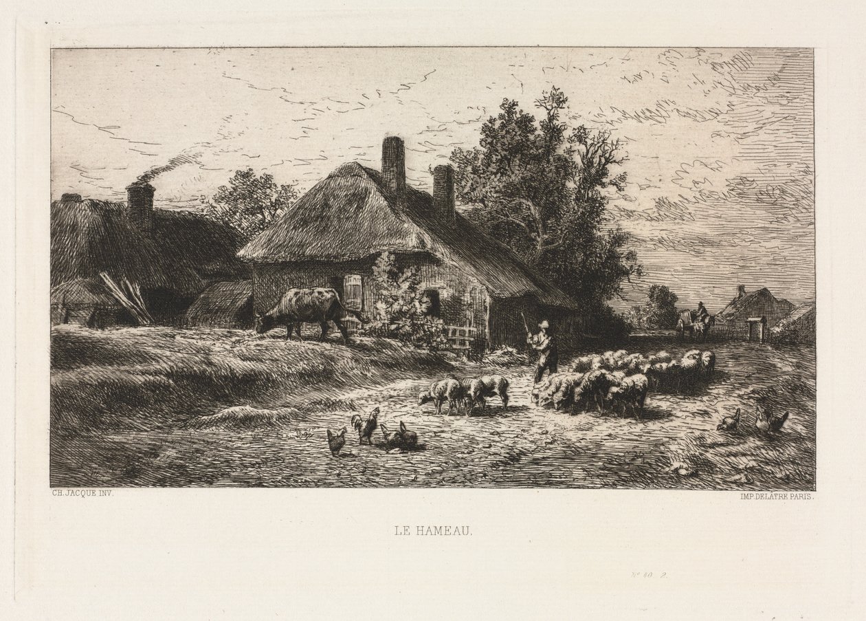 Het Dorp door Charles Emile Jacque