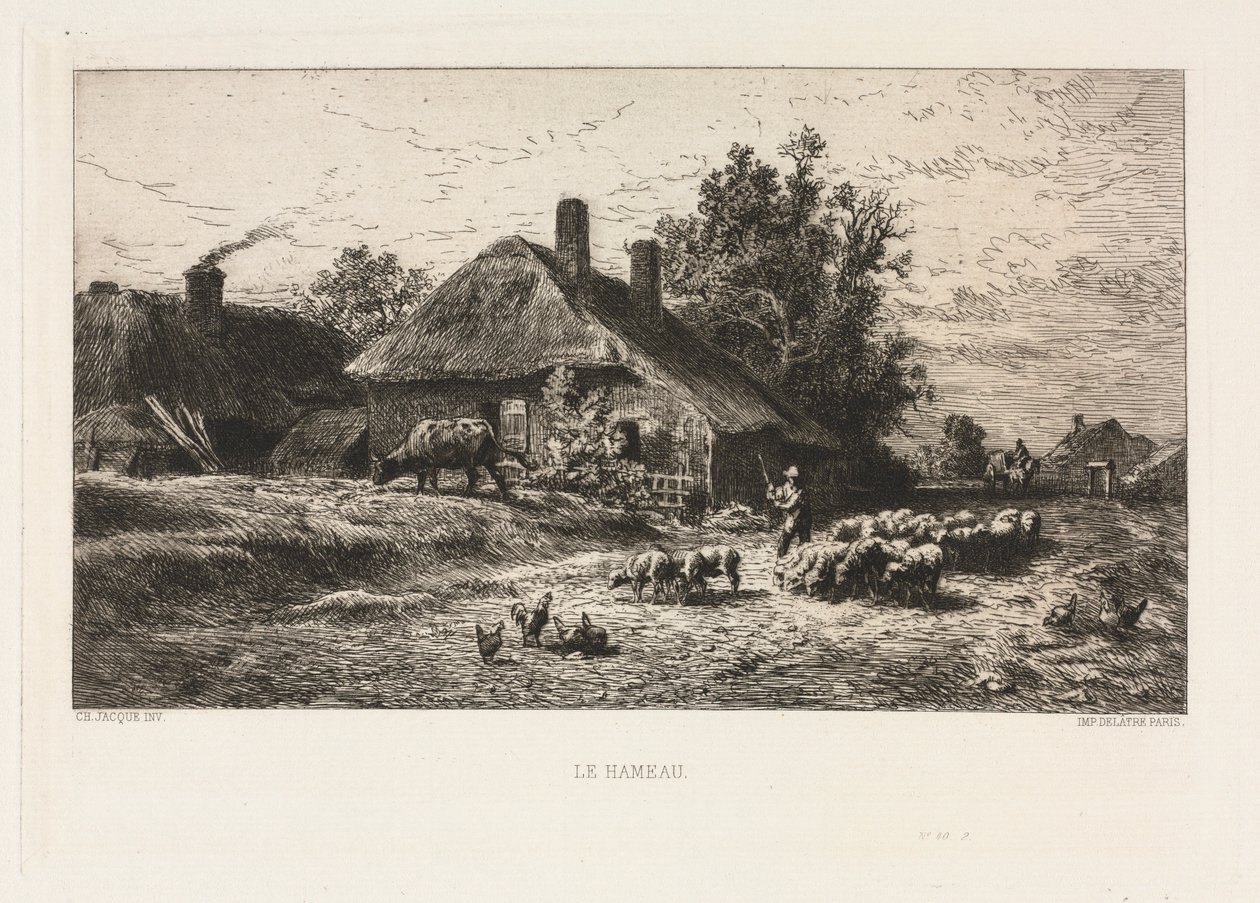 Het Hamlet door Charles Emile Jacque