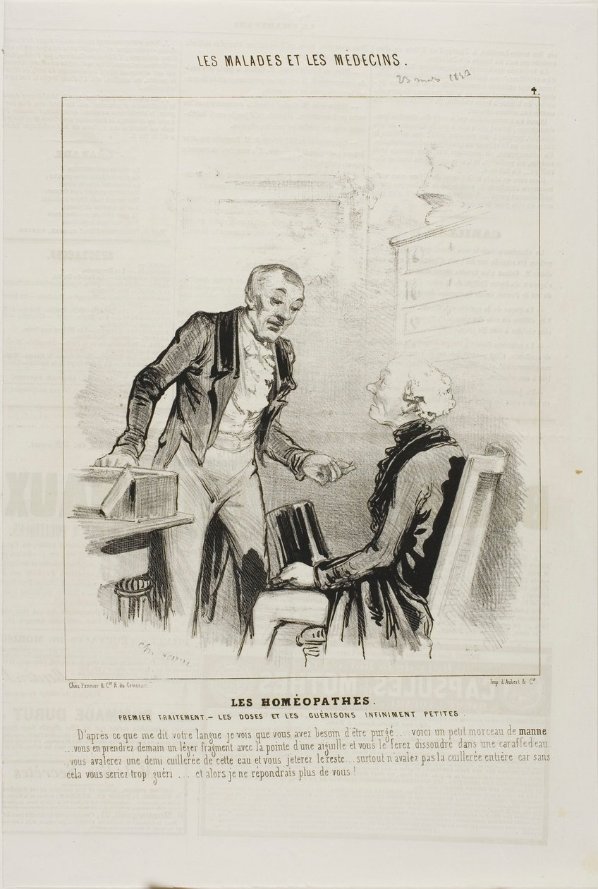De Homeopaten: Eerste Behandeling (plaat 4) door Charles Emile Jacque