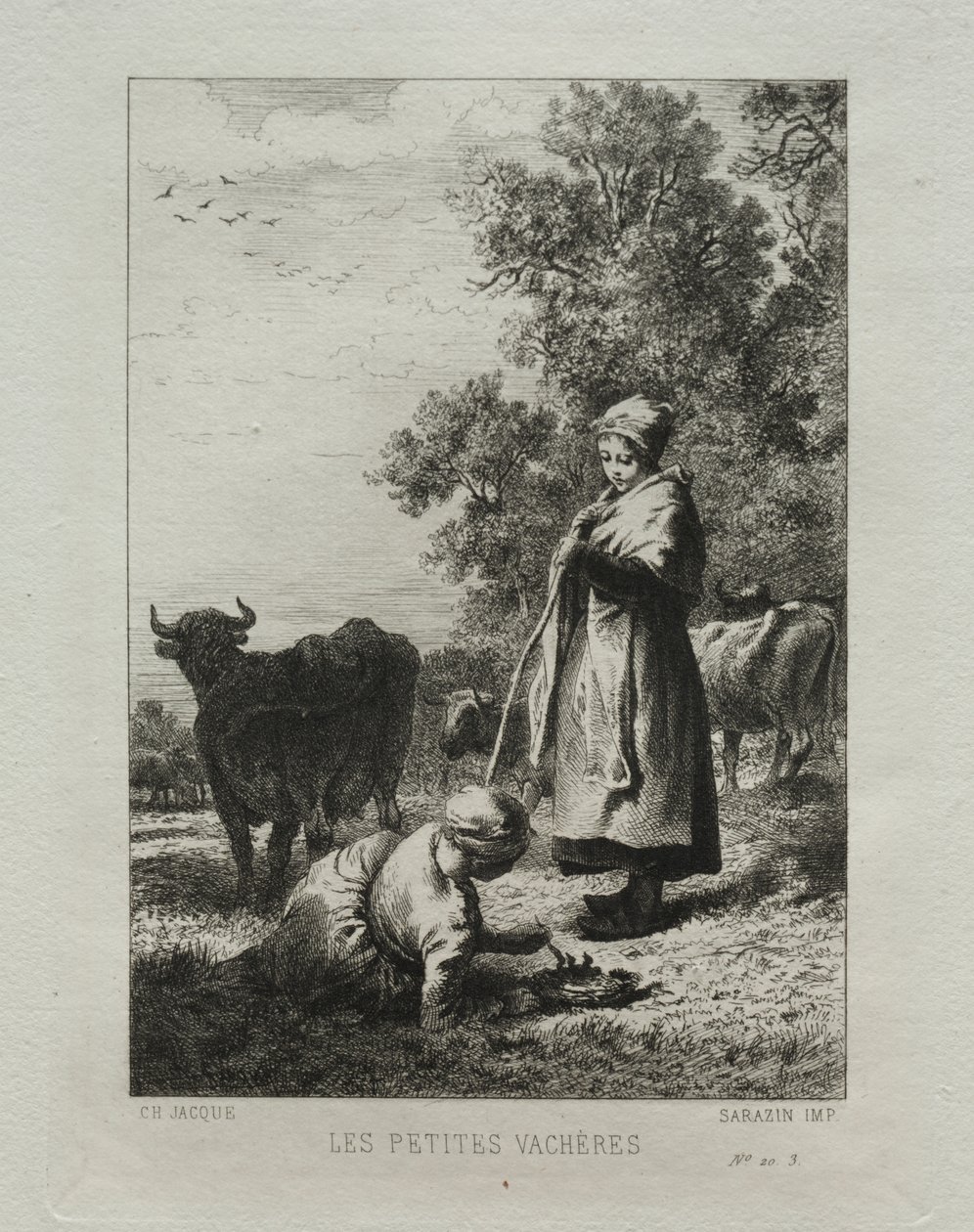 De Kleine Koeherders door Charles Emile Jacque