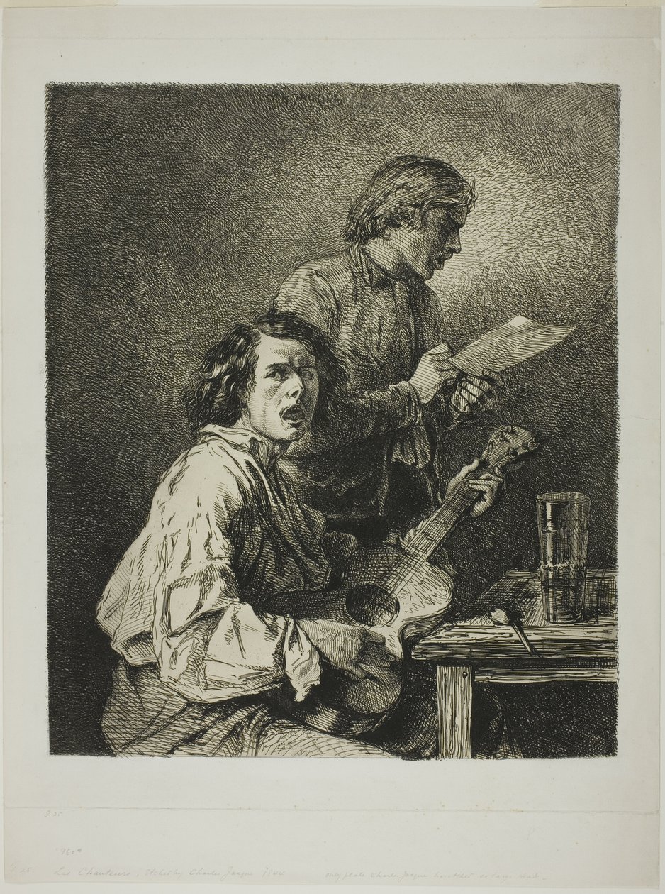 De zangers door Charles Emile Jacque