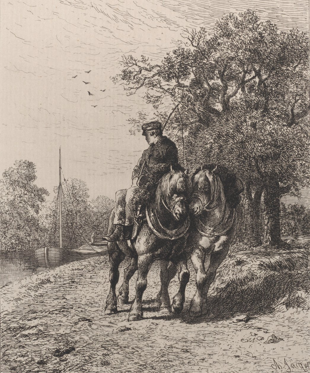 Trekpad door Charles Emile Jacque