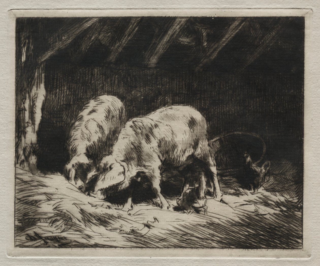 Twee Varkens door Charles Emile Jacque