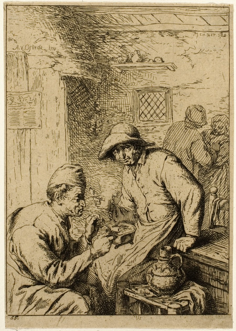 Twee rokers door Charles Emile Jacque