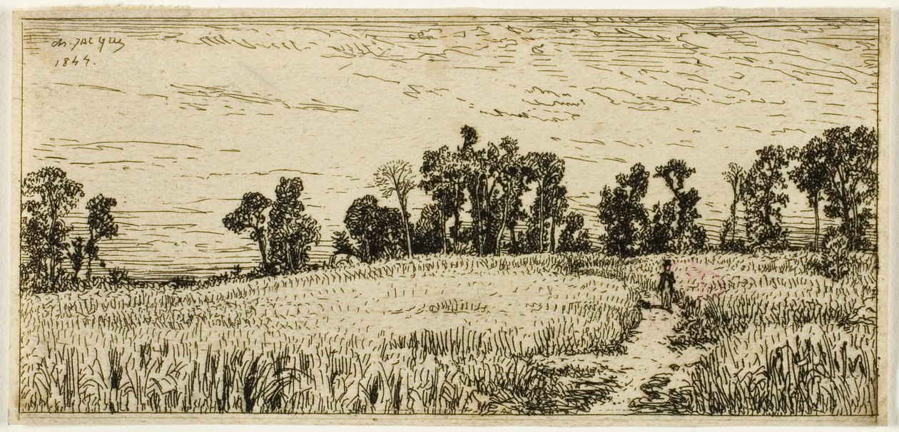 Tarweveld door Charles Emile Jacque