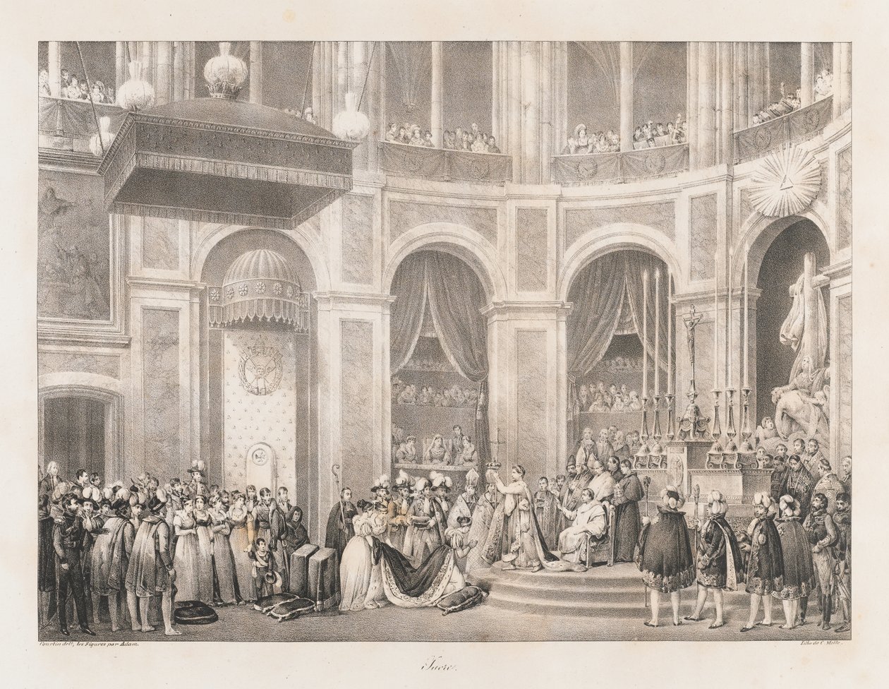 Sacre, begin 19e eeuw (litho) door Charles Etienne Pierre Motte