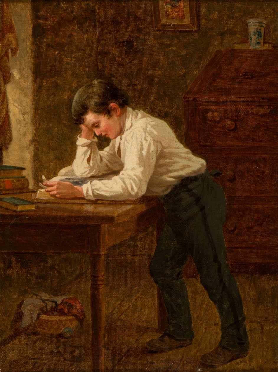 Kleine jongen leest door Charles F. Blauvelt