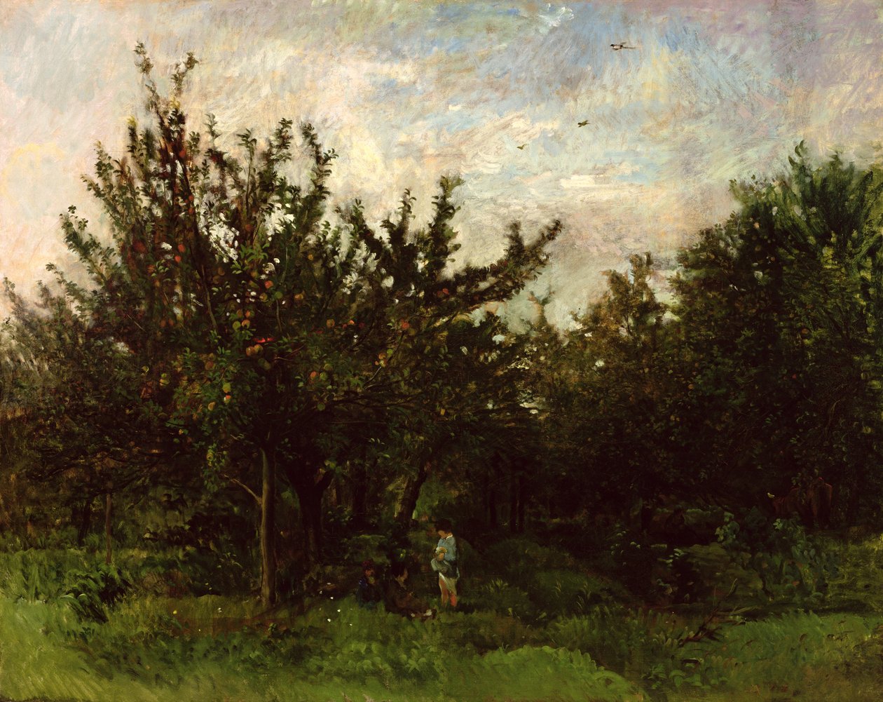 Een Appelboomgaard door Charles Francois Daubigny
