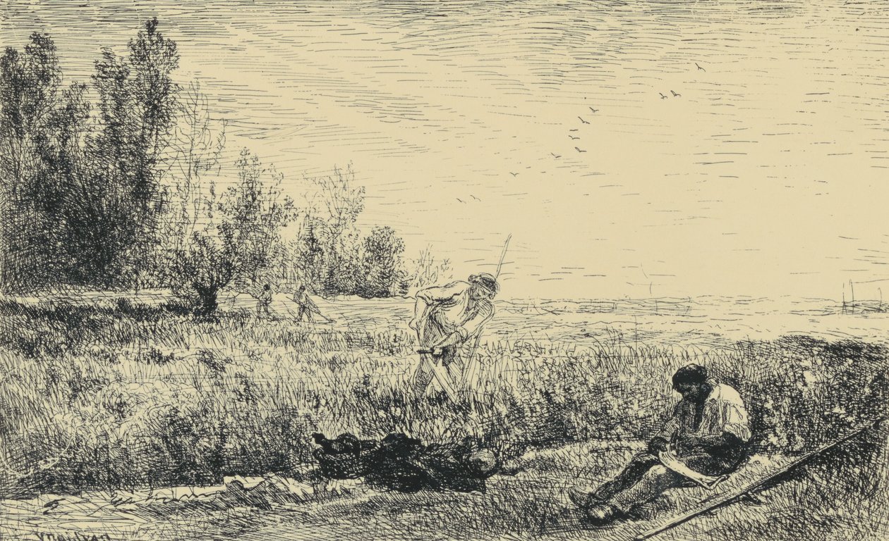 La Fenaison door Charles Francois Daubigny