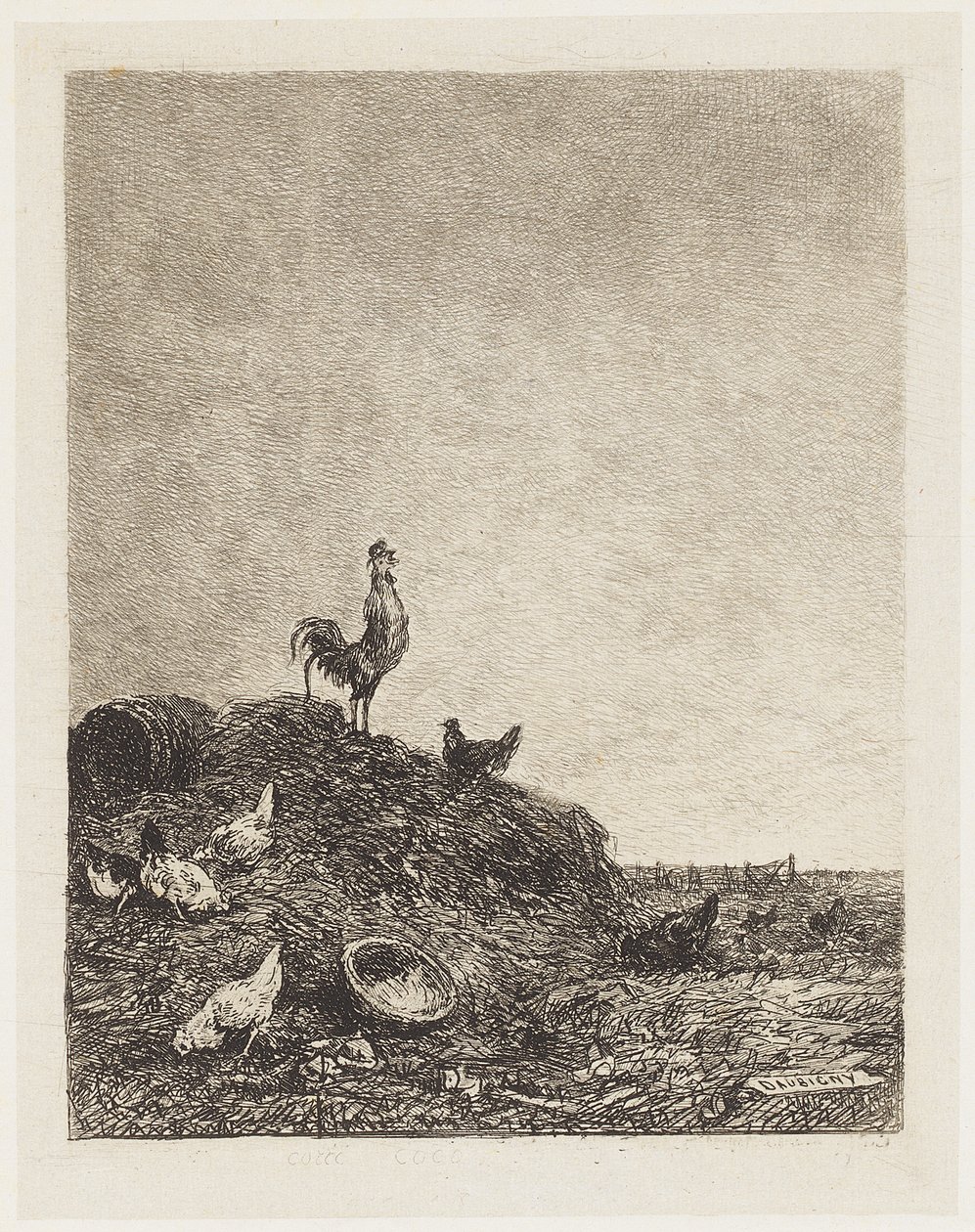Het lied van de haan door Charles Francois Daubigny