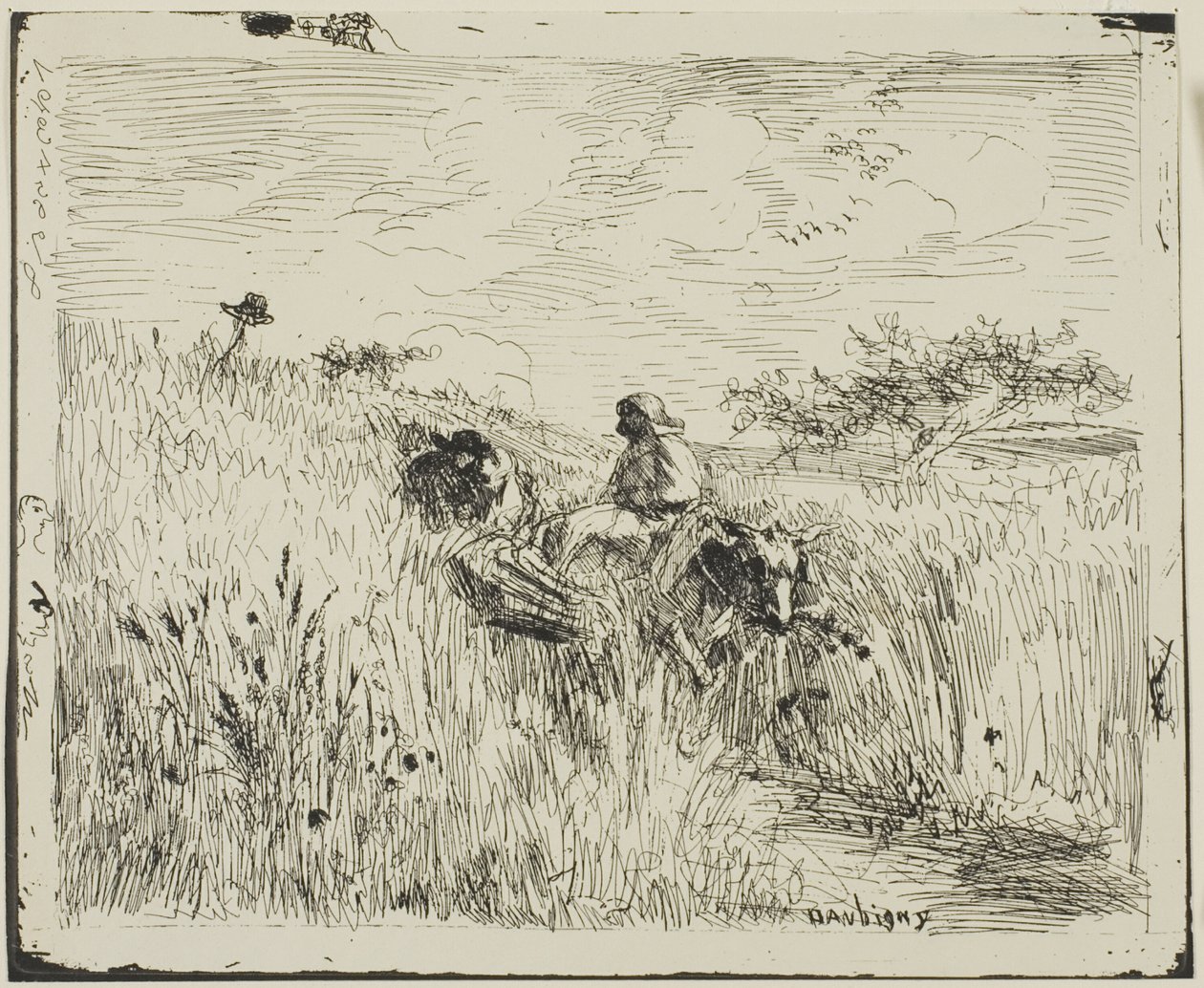Pad door het tarweveld door Charles Francois Daubigny