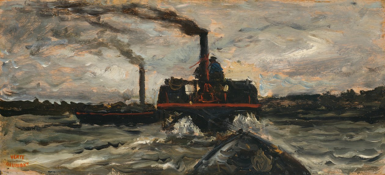 Rivierboot, ca. 1860 door Charles Francois Daubigny