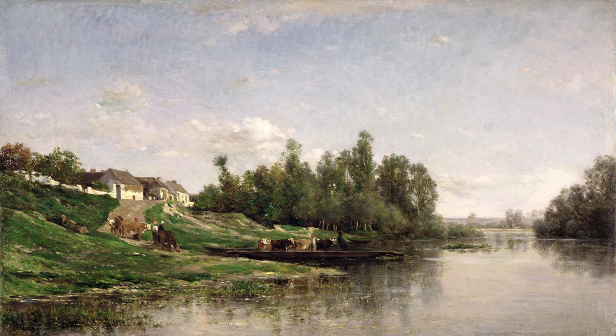Rivierscène door Charles Francois Daubigny