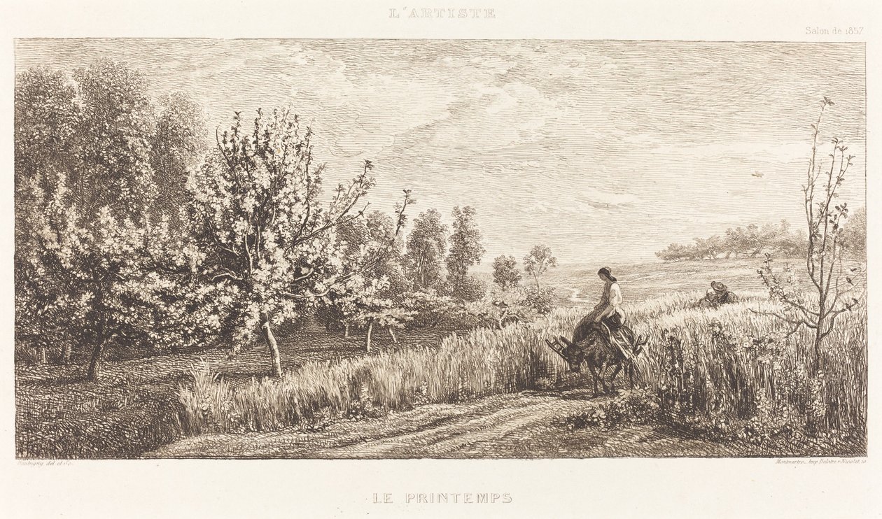 Lente (Le Printemps) door Charles Francois Daubigny