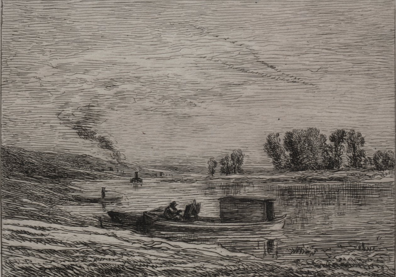 De Boot in Conflans, 1866 door Charles Francois Daubigny
