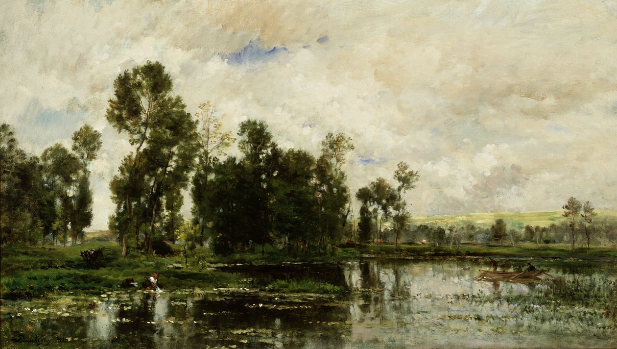 De rand van de vijver door Charles Francois Daubigny