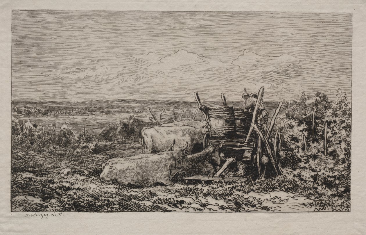 De Druivenoogst door Charles Francois Daubigny