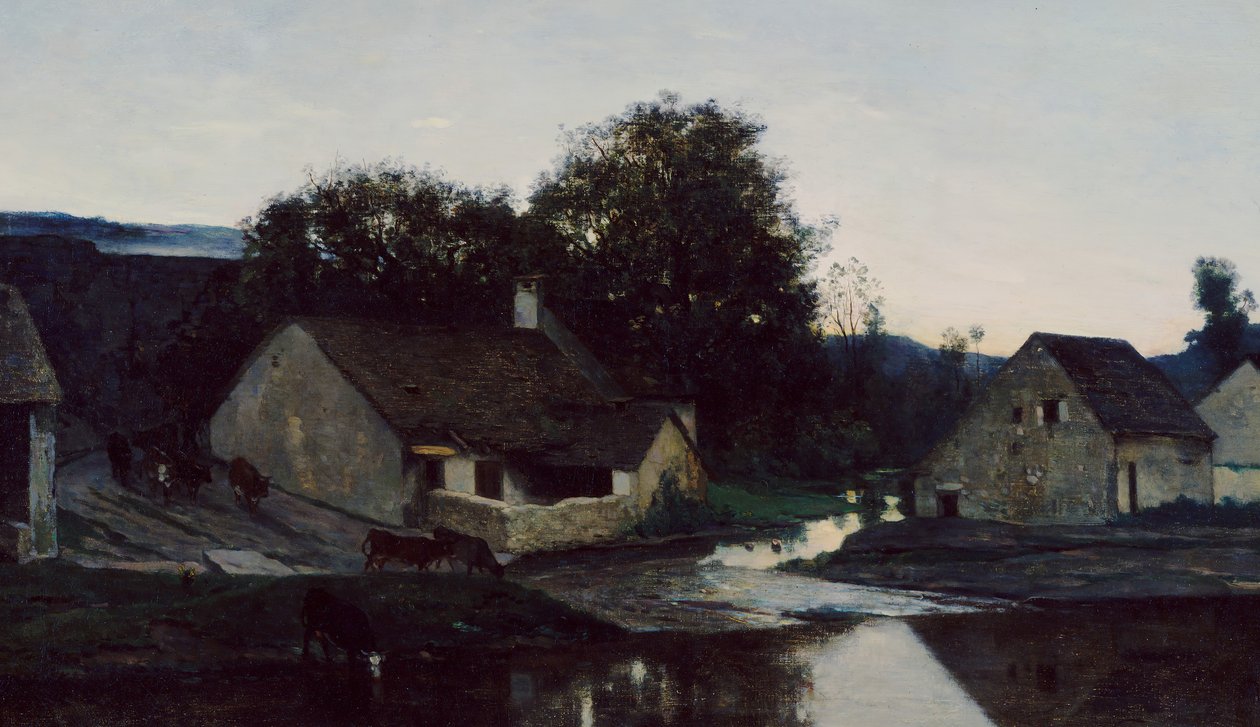 Het Gehucht van Optevoz, ca. 1852 door Charles Francois Daubigny