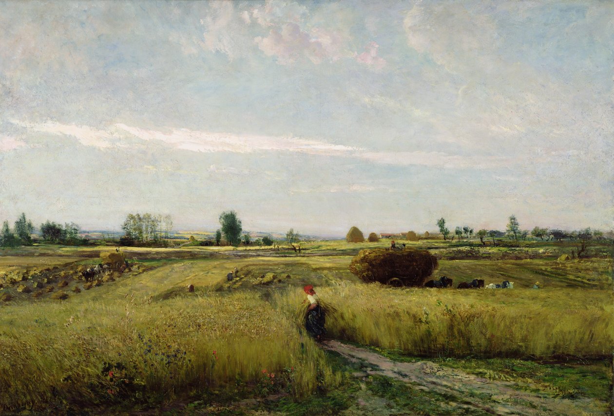 De oogst, 1851 door Charles Francois Daubigny