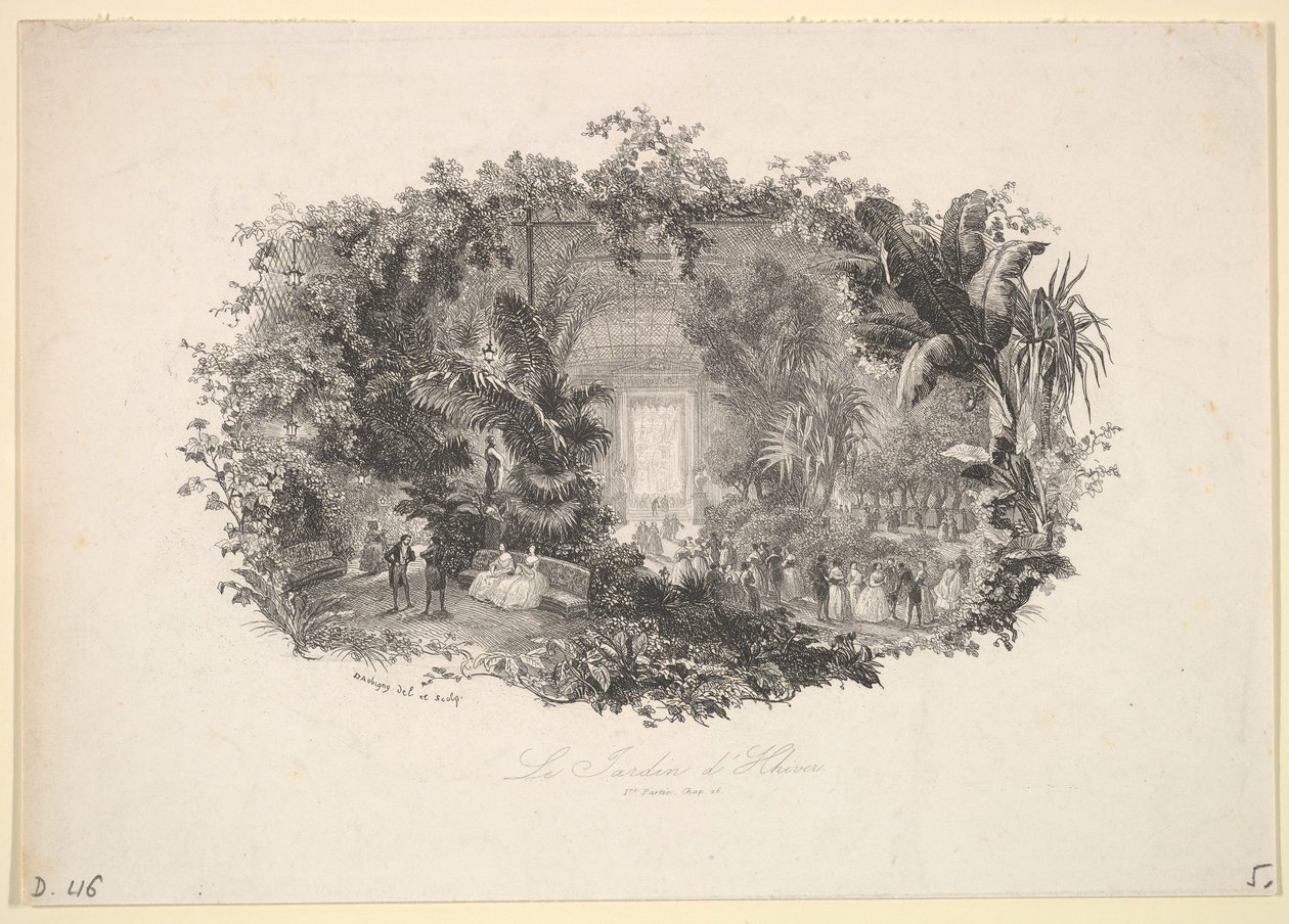 De wintertuin door Charles Francois Daubigny