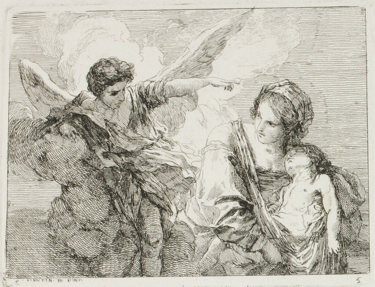 Hagar door Charles Francois Hutin