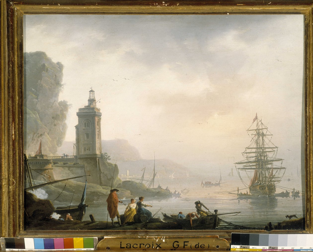 Aan Zee door Charles Francois Lacroix de Marseille