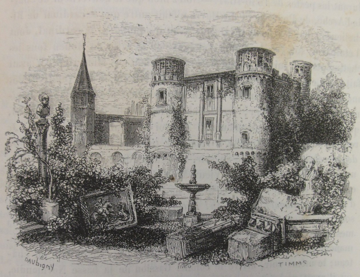 Kasteel van Gaillon in ruïnes door Charles Francois Daubigny