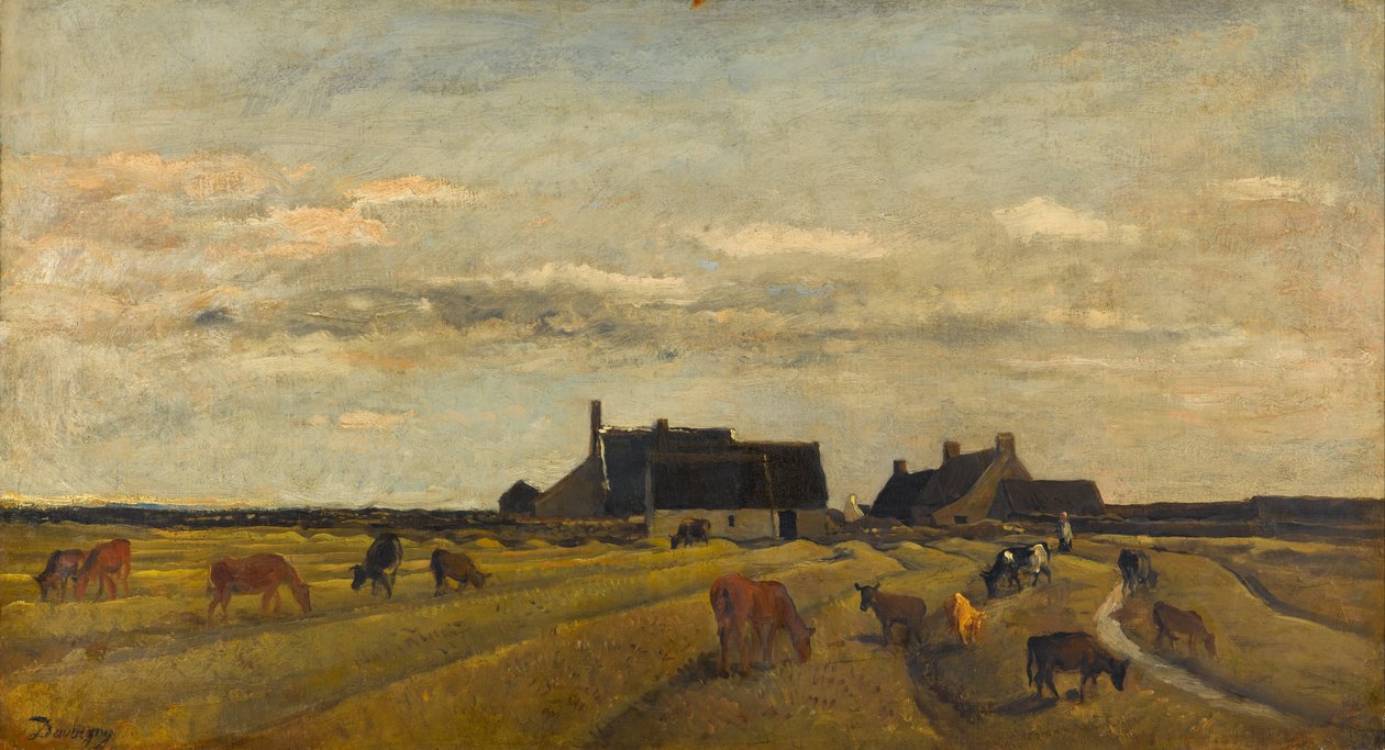 Boerderij bij Kerity, Bretagne door Charles Francois Daubigny
