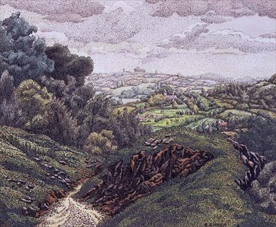 Engels Landschap door Charles Ginner