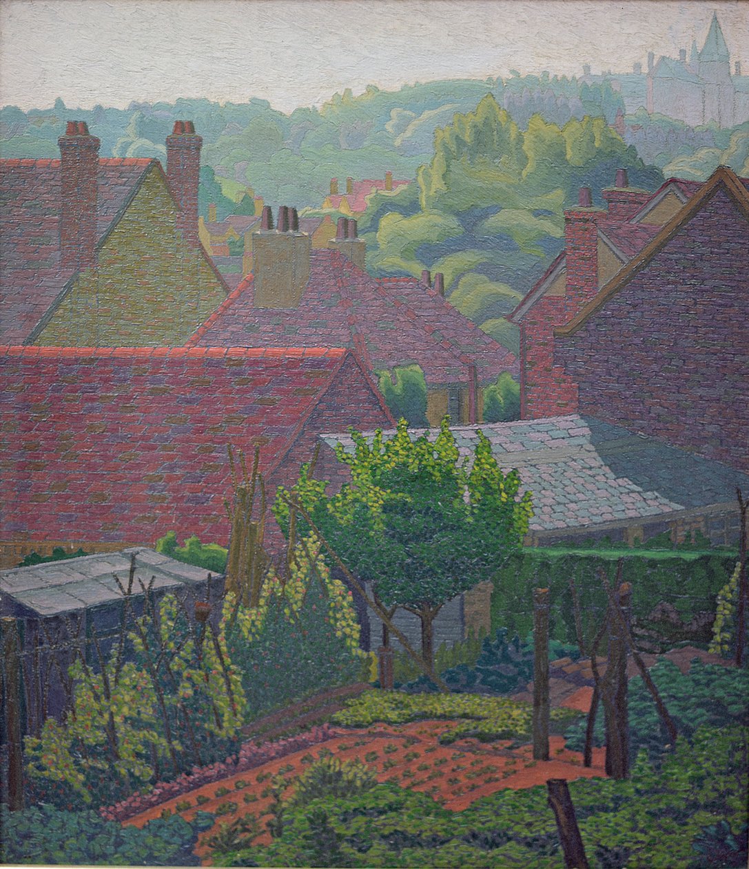 Daken van het dorp door Charles Ginner