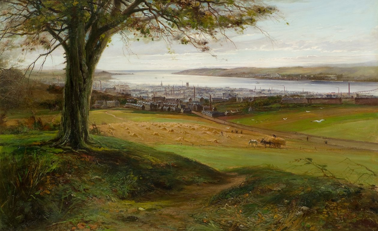 Dundee vanaf Balgay door Charles Gustav Louis Phillips