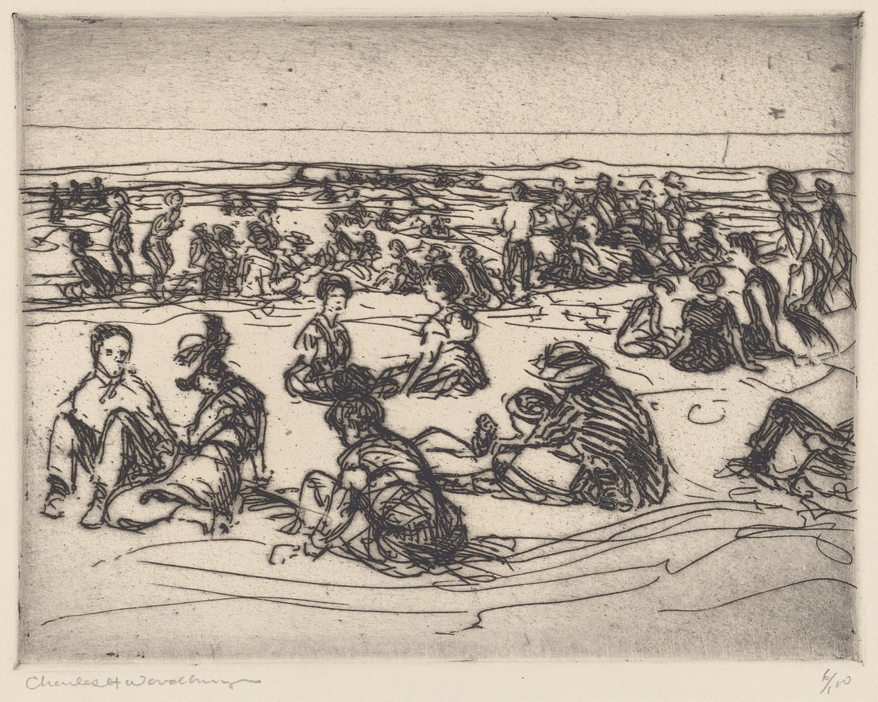 Op het Strand door Charles H. Woodbury