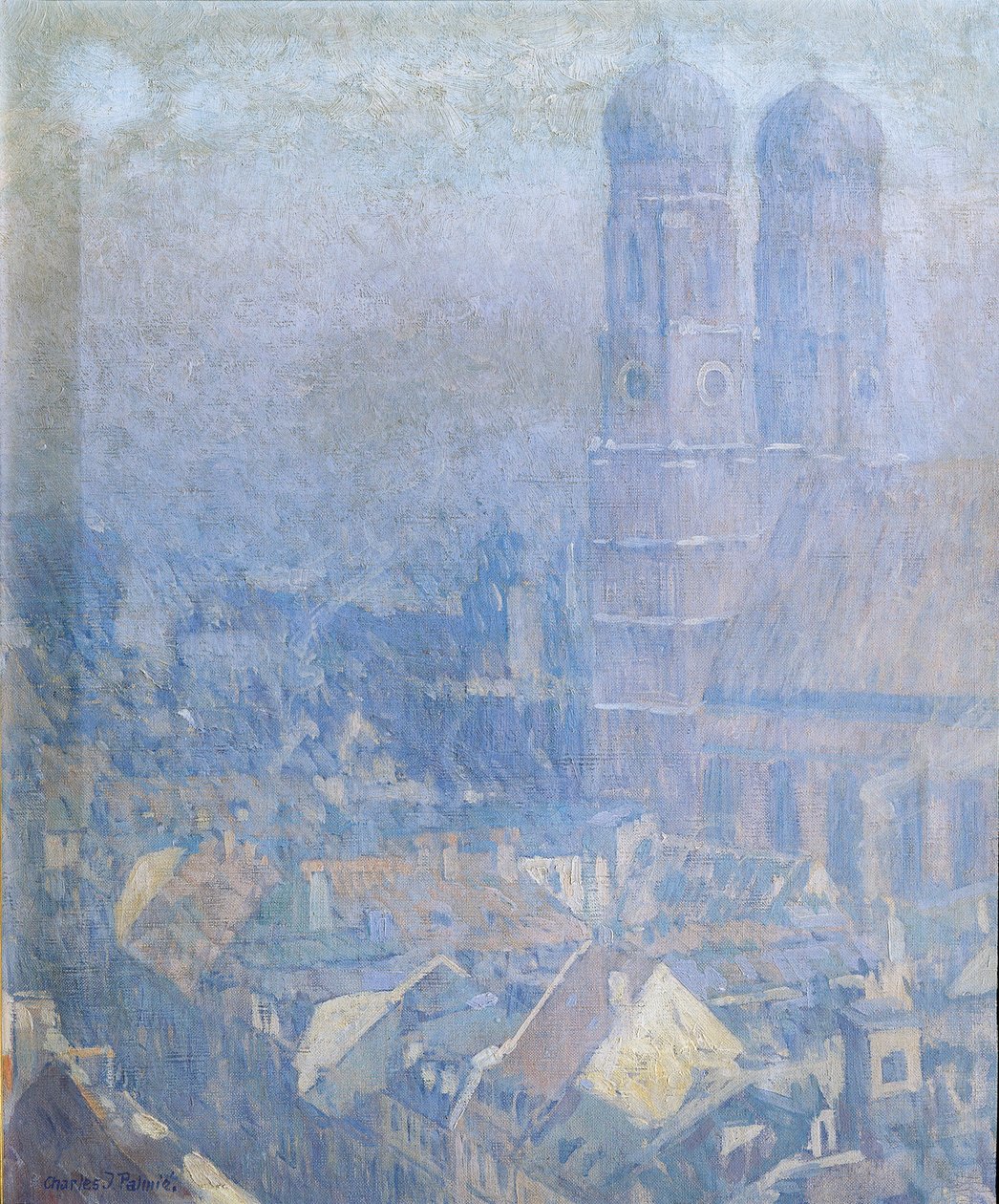 Ochtendmist München door Charles Johann Palmié