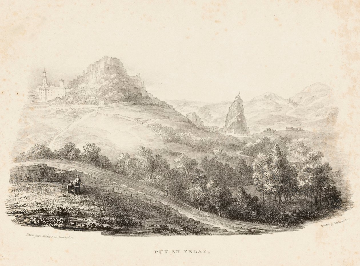 Puy en Velay door Charles Joseph Hullmandel